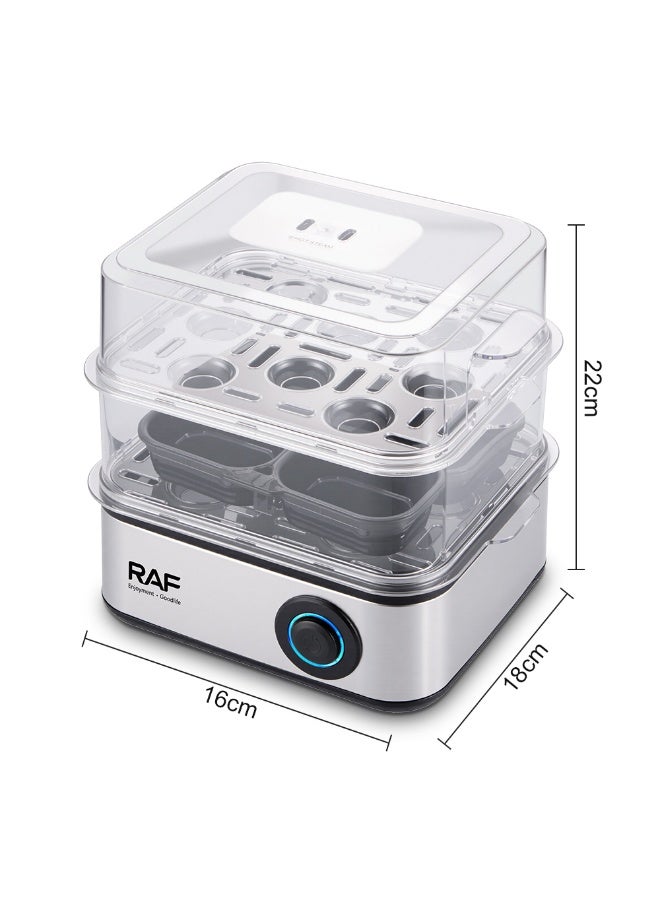 RAF آلة غلي البيض الكهربائية RAF المدمجة، كفاءة عالية 500 واط، طباخ بيض بسعة كبيرة، تحكم بسيط بلمسة واحدة، سهل التنظيف، لوحة تسخين من الفولاذ المقاوم للصدأ لنتائج طهي متسقة - Image 5